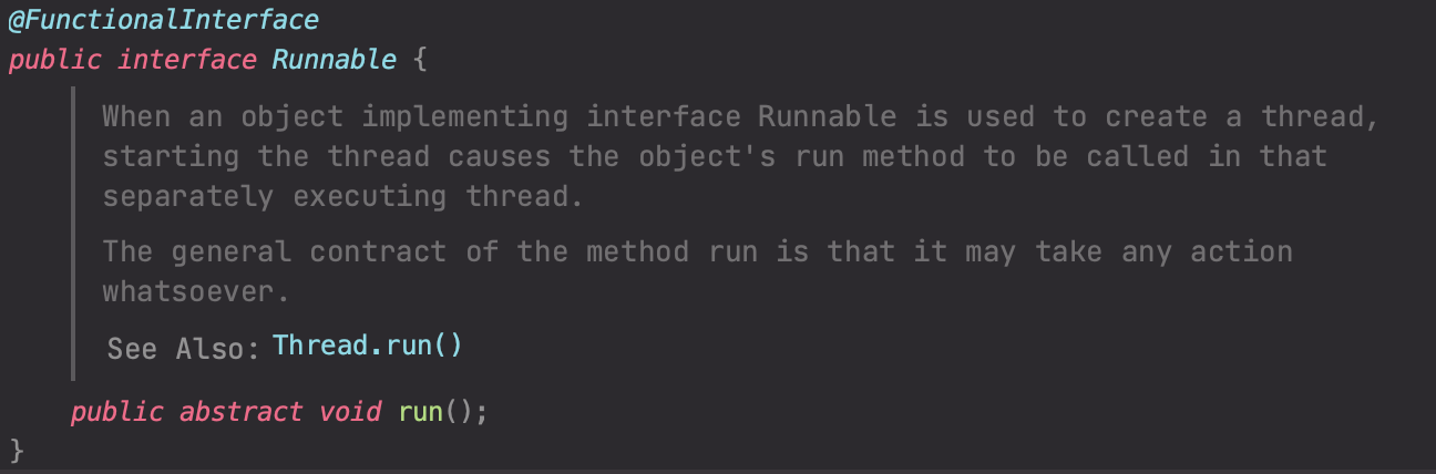 Runnable interface